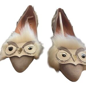 Kate Spade Women’s Owl Nora Gray Flat Shoes New in Box size 9